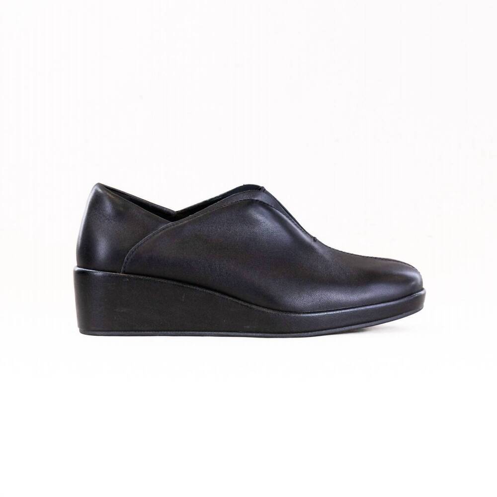 NEW ALEGRIA women's hadlee wedge loafer in black